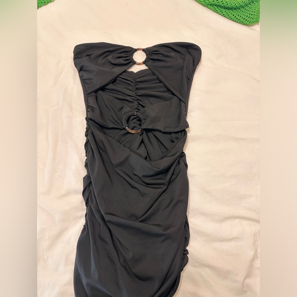 black mini dress